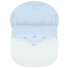 Boys Blue & White Polka Dot Baby Pram Nest, 1, hi-res